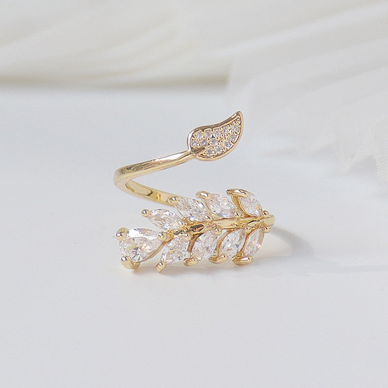 14K Real Gold Leaf Ring