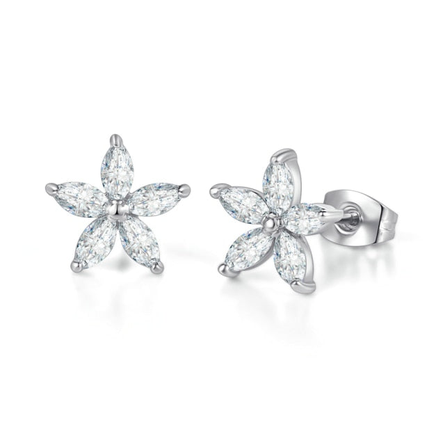 Multicolor Rose Gold Color Stud Earrings