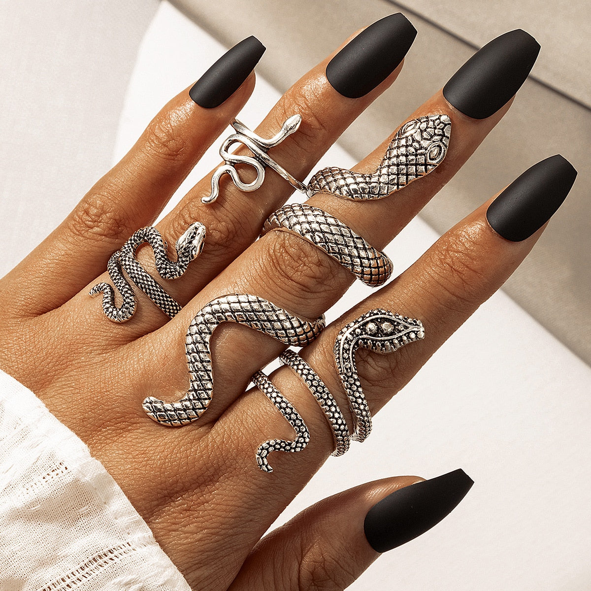 4pcs/set Vintage Snake Rings